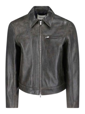 TONYWACK: leather jacket - Calf Leather Jacket