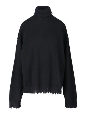 UMA WANG: Strickpullover mit Rundhalsausschnitt - Rundhalspullover - Schwarz