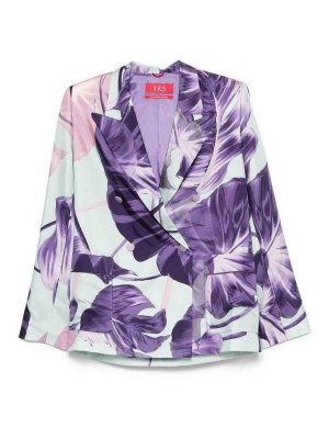 F.R.S FOR RESTLESS SLEEPERS: blazers - Printed Silk Double-Breasted Jacket