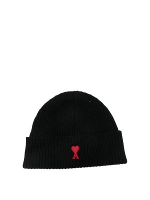 AMI PARIS: hats & caps - Ami De Coeur Wool Beanie