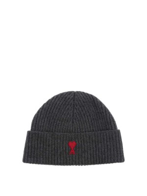 AMI PARIS: hats & caps - Ami De Coeur Wool Beanie