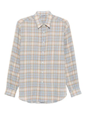 AURALEE: shirts - Checked Wool Shirt