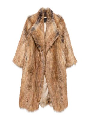 B&B COUTURE: Fur & Shearling Coats - Wool Ecofur Coat