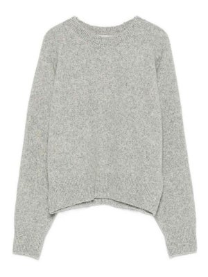 DUNST: Strickpullover mit Rundhalsausschnitt - Rundhalspullover - Hellgrau