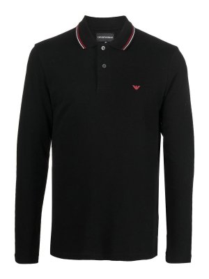 EMPORIO ARMANI: polo shirts - Logo Cotton Polo Shirt