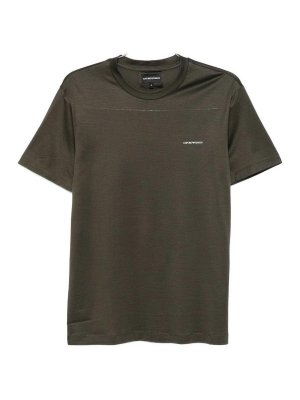 EMPORIO ARMANI: t-shirts - Logo Cotton Blend T-Shirt
