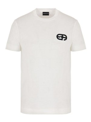 EMPORIO ARMANI: t-shirts - Logo Cotton Blend T-Shirt