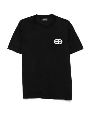 EMPORIO ARMANI: t-shirts - Logo Cotton Blend T-Shirt