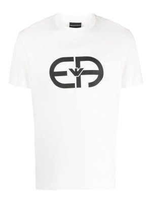 EMPORIO ARMANI: t-shirts - Logo Cotton Blend T-Shirt