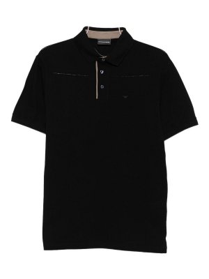 EMPORIO ARMANI: polo shirts - Logo Cotton Polo Shirt