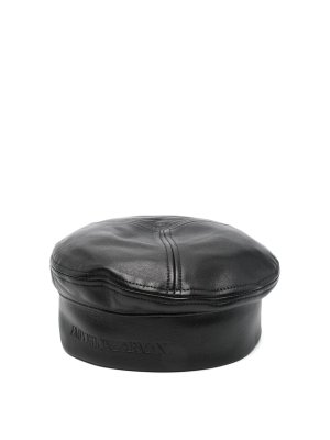 EMPORIO ARMANI: hats & caps - Leather Basque Hat