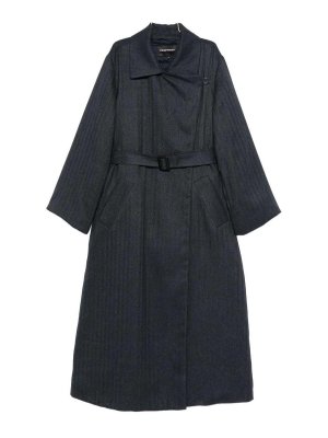 EMPORIO ARMANI: knee length coats - Double-Breasted Coat