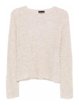 EMPORIO ARMANI: Suéteres con cuello pico - Suéter Cuello Redondo - Beis