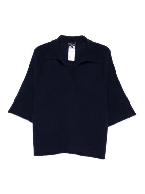 EMPORIO ARMANI: polo shirts - Wool Oversized Polo Shirt