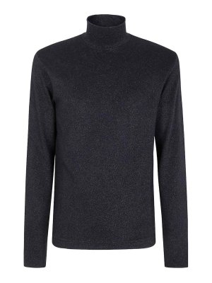 EMPORIO ARMANI: Strickpullover mit Rundhalsausschnitt - Rundhalspullover - Schwarz