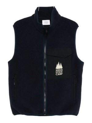 MAISON KITSUNÉ: Gilets tricot - Gilet - Bleu