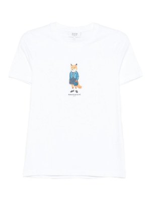 MAISON KITSUNÉ: T-shirts - T-Shirt - Weiß