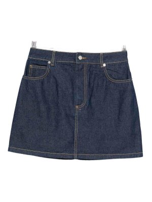MAISON KITSUNÉ: mini skirts - Denim Mini Skirt