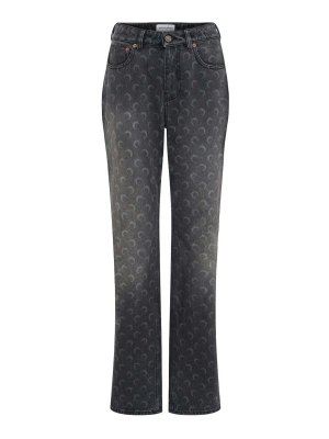 MARINE SERRE: Jeans Rectos - Vaqueros Rectos - Gris