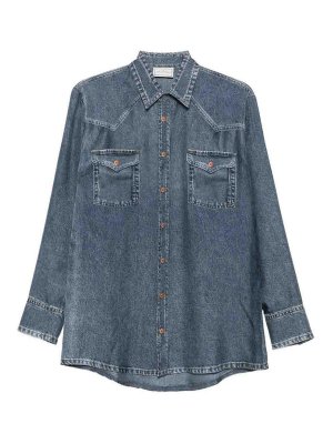 PIERRE-LOUIS MASCIA: giacche casual - Camicia in seta con stampa denim