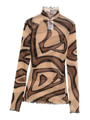 EMILIO PUCCI: knee length dresses - Printed Midi Dress