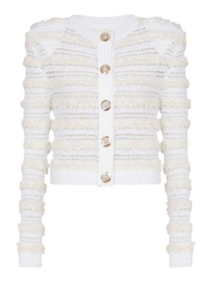 Balmain: Cardigans - Cardigan - Blanc