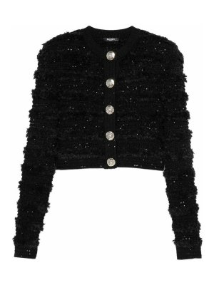 Balmain: Cardigans - Cardigan - Noir