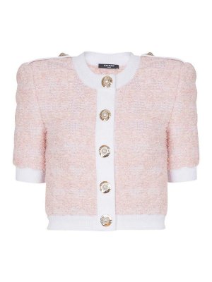 Balmain: Cardigans - Cardigan - Couleur Chair