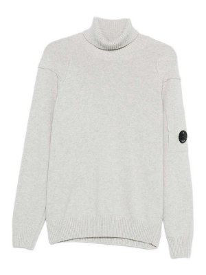 C.P. COMPANY: crew necks - Logo Wool Turtle-Neck Sweater