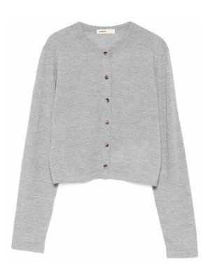 KHAITE: Cardigans - Cardigan - Gris Clair
