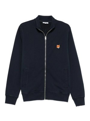 MAISON KITSUNÉ: Sweatshirts & Sweaters - Fox Head Cotton Zipped Sweatshirt