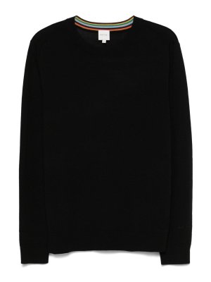 PAUL SMITH: Strickpullover mit Rundhalsausschnitt - Rundhalspullover - Schwarz
