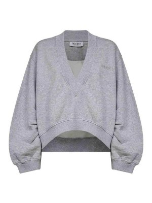 The Attico: Sweatshirts und Pullover - Sweatshirt - Hellgrau