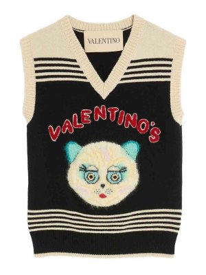VALENTINO: maglieria gilet - Gilet in lana Le Chat De La Maison