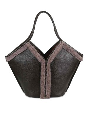 HEREU: Sacs à main - Sac Cabas - Marron Foncé