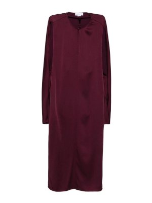 STELLA McCARTNEY: knee length dresses - Cape-Sleeve Cut-Out Satin Midi Dress