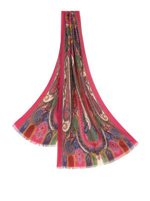 ETRO: scarves - Printed Silk And Cashmere Scarf