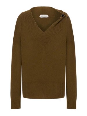 ALBERTA FERRETTI: Suéteres con cuello pico - Suéter Cuello Redondo - Marrón