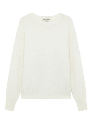 ROY ROGER'S: Strickpullover mit Rundhalsausschnitt - Rundhalspullover - Weiß