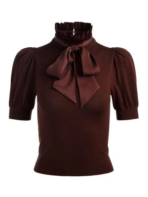 ALICE+OLIVIA: Suéteres con cuello pico - Suéter Cuello Redondo - Marrón