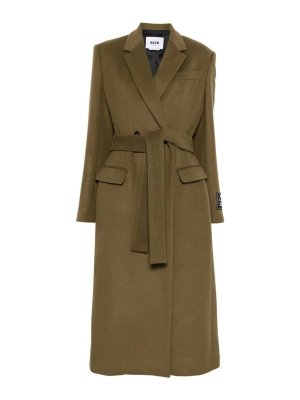 m.s.g.m.: Knielange Mäntel - Knielanger Mantel - Grün