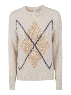 ELEVENTY: Suéteres con cuello pico - Suéter Cuello Redondo - Beis