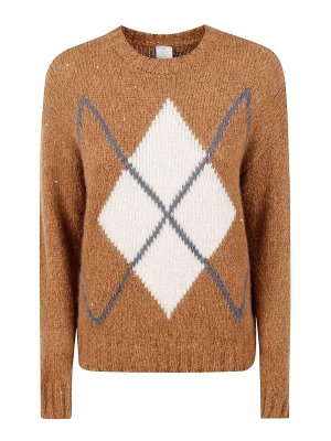 ELEVENTY: Suéteres con cuello pico - Suéter Cuello Redondo - Beis