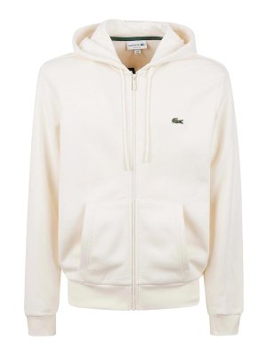 LACOSTE: Strickpullover mit Rundhalsausschnitt - Rundhalspullover - Creme