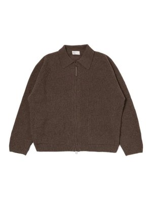 Universal Works: cardigan - Cardigan con zip in lana ecologica