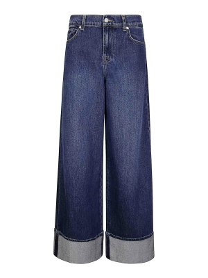 7 FOR ALL MANKIND: straight leg jeans - Marie Wide Leg Radar With Wide Cuff
