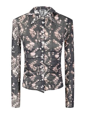 AVAVAV: shirts - Spiky Printed Distressed Knit