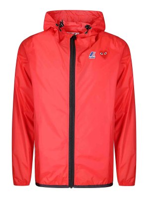 Comme des Garçons Play: giacche casual - Giacca K-Way Full Zip Rossa