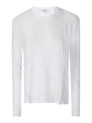 JAMES PERSE: t-shirts - Crepe Jersey Oversized L/S Crew