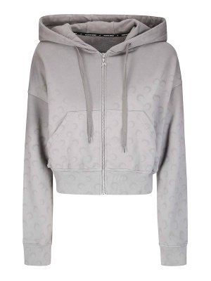 MARINE SERRE: Felpe e maglie - Felpa con cappuccio corta con zip